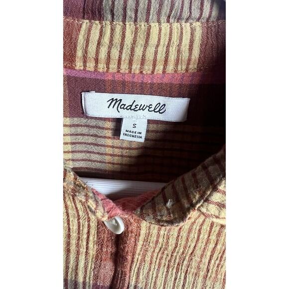 Madewell Women's Daily Shirt in Neon Madras Plaid Size Small Boxy Lagenlook - Picture 8 of 11